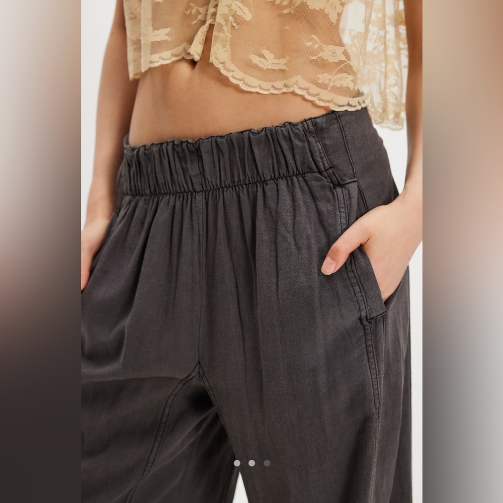 Free People Days End Charcoal Wide Leg Pants NWOT - Picture 3 of 4